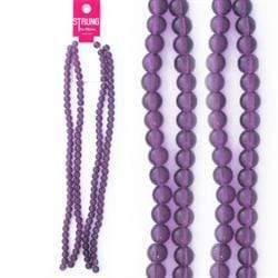 AussieSuperStore Jewellery Making Supplies Purple Strung Beads Glass Round 6mm 140pcs (in 7 colors) Strung Bead Glass Round 6mm 140pcs | Jewellery Making Beads 9323823179328 BBS2014125