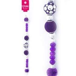 AussieSuperStore Jewellery Making Supplies Purple Strung Beads Glass Round Features (in 2 colors) Strung Beads Glass Round Features | Jewellery Making Beads 9323823182120 BBS2014344