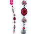 AussieSuperStore Jewellery Making Supplies Red/Sliver Strung Beads Glass Oval Facet & Metal Discs (in 4 colors) Strung Bead Glass Oval Facet & Metal Discs | Jewellery Making Beads Accessories 9323823182144 BBS2014346
