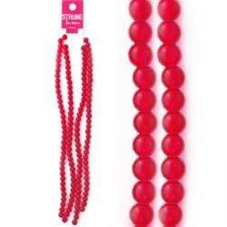 AussieSuperStore Jewellery Making Supplies Red Strung Beads Glass Round 6mm 140pcs (in 7 colors) Strung Bead Glass Round 6mm 140pcs | Jewellery Making Beads 9323823179496 BBS2014160