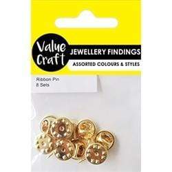 AussieSuperStore Jewellery Making Supplies Ribbon Pins Ribbon Pins in Gold | Jewellery Making Findings Accessories 9331468060338 VJY854