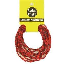 AussieSuperStore Jewellery Making Supplies Seed Bead Bracelets Red Seed Bead Bracelets Red | Jewellery Making Beads | Jewellery Making Supplies 9331468057727 VCBRAC04