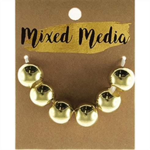 AussieSuperStore Jewellery Making Supplies Shiny Gold Mixed Media Round Beads (in 2 colours) Mixed Media Round Beads (in 2 colours) | Jewellery Making Beads | Jewellery Making Supplies 9323823197506 DBX77027