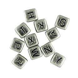 AussieSuperStore Jewellery Making Supplies Silver/Black Alphabet Cube Beads (in 3 colours) Alphabet Cube Beads | Jewellery Making Beads | Kids Beads 9323823158545 PJS117
