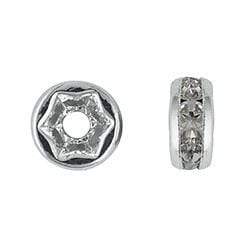 AussieSuperStore Jewellery Making Supplies Silver/Crystal JF Spacer Diamante Rondelle (in 2 colors) JF Spacer Diamante Rondelle | Jewellery Making Accessories 9323823073596 JF211