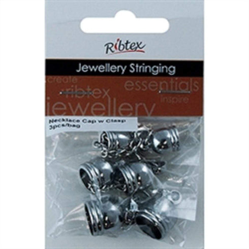 AussieSuperStore Jewellery Making Supplies Silver JF Necklace Cap With Clasp (in 2 colours) JF Necklace Cap With Clasp (in 2 colours) | Jewellery Making Findings | Jewellery Making Supplies 9323823191177 JF1226
