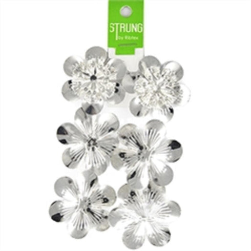 AussieSuperStore Jewellery Making Supplies Silver Pressed Metal Round Flower Strung (in 2 colours) Pressed Metal Round Flower Strung | Jewellery Making Beads | Jewellery Making Supplies 9323823208547 BBS2008