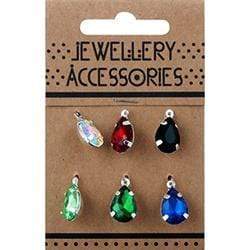 AussieSuperStore Jewellery Making Supplies Silver Rhinestone Teardrop Charm Pendants (in 2 colors) Rhinestone Teardrop Charm Pendants (in 2 colors) | Jewellery Making Supplies 9323823190644 JF1184