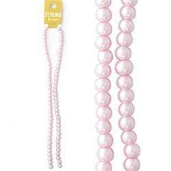 AussieSuperStore Jewellery Making Supplies Soft Pink Strung Beads Glass Pearls 6mm (in 7 colors) Strung Beads Glass Pearls 6mm | Jewellery Making Beads Accessories 9323823181239 BBS2014081
