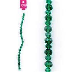 AussieSuperStore Jewellery Making Supplies Strung Beads Crystal Squashed Facet Emerald Strung Bead Squashed Facet Emerald | Jewellery Making Beads Accessories 9323823181345 BBS2014104