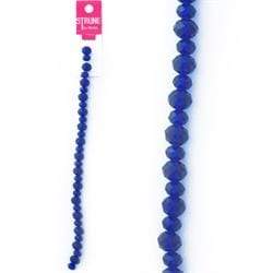 AussieSuperStore Jewellery Making Supplies Strung Beads Crystal Squashed Facet Royal Blue Strung Beads Squashed Facet | Jewellery Making Beads Accessories 9323823178604 BBS2014193