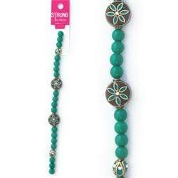 AussieSuperStore Jewellery Making Supplies Strung Beads Glass Round & Flat Flower Strung Beads Glass Round & Flat Flower | Jewellery Making Beads 9323823182403 BBS2014372