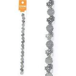 AussieSuperStore Jewellery Making Supplies Strung Beads Metal Flat Round & Square Strung Beads Metal Flat Round & Square | Jewellery Making Beads 9323823182434 BBS2014375