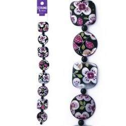 AussieSuperStore Jewellery Making Supplies Strung Beads Shell Round & Square Floral Strung Bead Shell Round & Square Floral | Jewellery Making Beads 9323823179366 BBS2014134