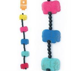AussieSuperStore Jewellery Making Supplies Strung Beads Stone Elephant Bright colors Strung Beads Stone Elephant Bright colors | Jewellery Making Beads 9323823179649 BBS2014188