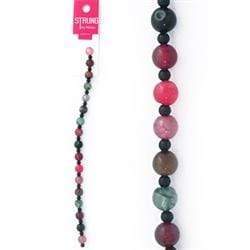 AussieSuperStore Jewellery Making Supplies Strung Beads Stone Round Multi Mottle Beads Strung Stone Round Multi Mottle | Jewellery Making Beads 9323823182694 BBS2014401