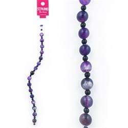 AussieSuperStore Jewellery Making Supplies Strung Beads Stone Round Purple Mottle Strung Beads Stone Round Purple Mottle | Jewellery Making Beads 9323823182670 BBS2014399