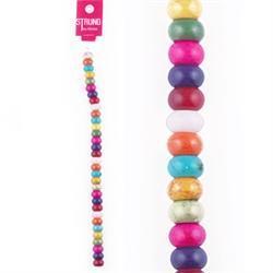 AussieSuperStore Jewellery Making Supplies Strung Beads Stone Squashed Round Strung Beads Stone Squashed Round | Jewellery Making Beads 9323823182229 BBS2014354