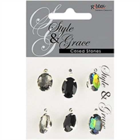 AussieSuperStore Jewellery Making Supplies Style & Grace Black Silver Oval Pendant Style & Grace Black Silver Oval Pendant | Jewellery Making Findings | Jewellery Making Supplies 9323823209360 CR20007