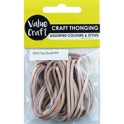 AussieSuperStore Jewellery Making Supplies Suede Thonging Beige Suede Thonging Beige | Jewellery Making Supplies 9331468049579 VCTH02