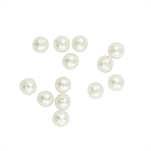 AussieSuperStore Jewellery Making Supplies White Plastic Facet Round Pearl Beads (in 2 colours) Plastic Facet Round Pearl Beads (in 2 colours) | Jewellery Making Beads | Jewellery Making Supplies 9323823201838 BB18002