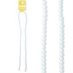 AussieSuperStore Jewellery Making Supplies White Strung Beads Glass Pearls 4mm (in 7 colors) Strung Beads Glass Pearls 4mm | Jewellery Making Beads Accessories 9323823180850 BBS2014013
