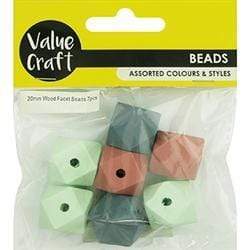 AussieSuperStore Jewellery Making Supplies Wooden Beads Faceted Mint/Pink/Grey Wooden Beads Faceted Mint/Pink/Grey | Jewellery Making Beads | Jewellery Making Supplies 9331468054696 VJY623