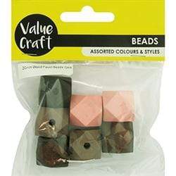 AussieSuperStore Jewellery Making Supplies Wooden Beads Faceted Peach/Tan/Brown Wooden Beads Faceted Peach/Tan/Brown | Jewellery Making Beads | Jewellery Making Supplies 9331468054719 VJY624