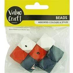 AussieSuperStore Jewellery Making Supplies Wooden Beads Faceted Red/White/Black Wooden Beads Faceted Red/White/Black | Jewellery Making Beads | Jewellery Making Supplies 9331468054702 VJY622