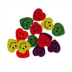 SuperCraftOnline Beads Wooden Craft Smiley Heart Beads