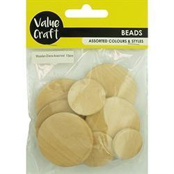 AussieSuperStore Jewellery Making Supplies Wooden Discs Shape Beads Wooden Discs Shape Beads | Jewellery Making Beads | Jewellery Making Supplies 9331468054870 VJY640