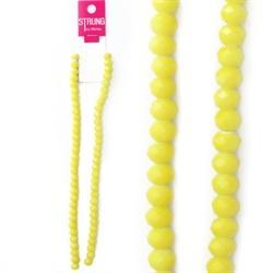 AussieSuperStore Jewellery Making Supplies Yellow Strung Beads Glass Squashed Facet (in 2 colors) Strung Beads Glass Squashed Facet | Jewellery Making Beads 9323823179465 BBS2014153