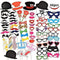 AussieSuperStore Party Essentials 66 Pieces Photo Booth Props Party Favor Dress-up Accessories CBPARTY66PCS