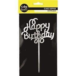AussieSuperStore Party Essentials Acrylic Happy Birthday Cake Topper Acrylic Happy Birthday Cake Topper | Birthday Party Invitation & Decoration 9331468058205 VCCT03