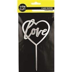 AussieSuperStore Party Essentials Acrylic Love Cake Topper Acrylic Love Cake Topper | Birthday Party Invitation & Decoration 9331468058199 VCCT02