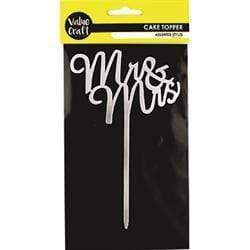 AussieSuperStore Party Essentials Acrylic Mr & Mrs Cake Topper Acrylic Mr & Mrs Cake Topper | Birthday Party Invitation & Decoration 9331468058212 VCCT04