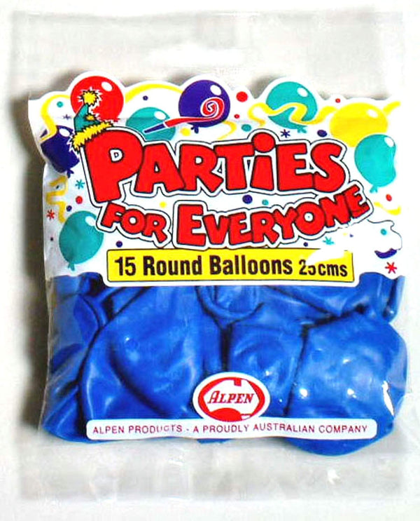 AussieSuperStore Party Essentials Balloons Alpen 25cm Blue Balloons Alpen 25cm Blue | Party Balloons & Decorations Supplies 9310720234434 203443