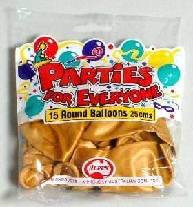 AussieSuperStore Party Essentials Balloons Alpen 25cm Gold Balloons Alpen 25cm Gold | Party Balloons & Decorations Supplies 9310720234526 203452
