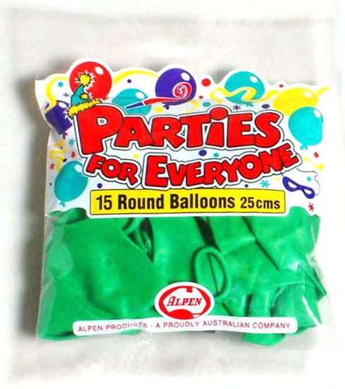AussieSuperStore Party Essentials Balloons Alpen 25cm Green Balloons Alpen 25cm Green | Party Balloons & Decorations Supplies 9310720234441 203444