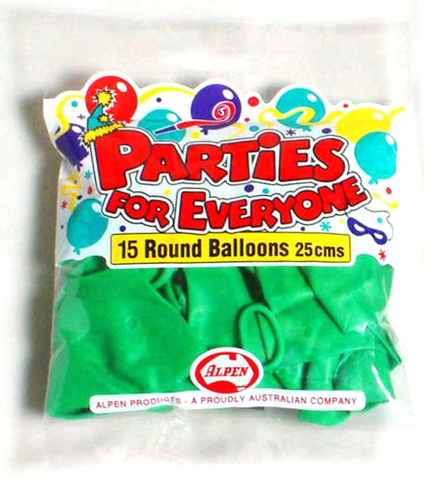 AussieSuperStore Party Essentials Balloons Alpen 25cm Green Balloons Alpen 25cm Green | Party Balloons & Decorations Supplies 9310720234441 203444