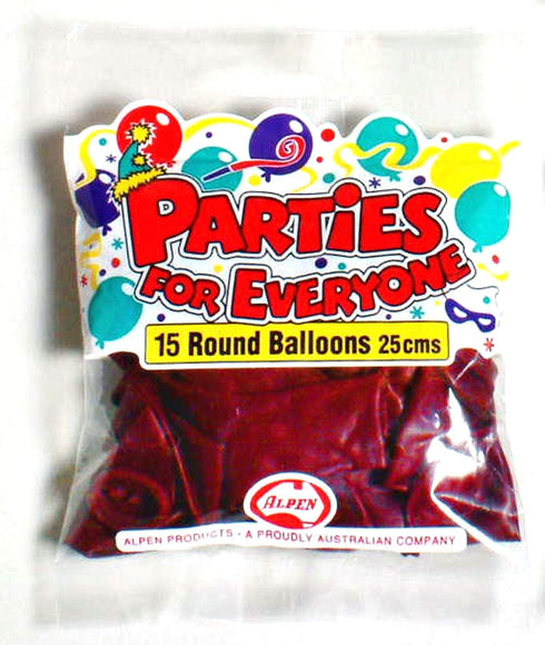 AussieSuperStore Party Essentials Balloons Alpen 25cm Maroon Balloons Alpen 25cm Maroon | Party Balloons & Decorations Supplies 9310720234564 203456