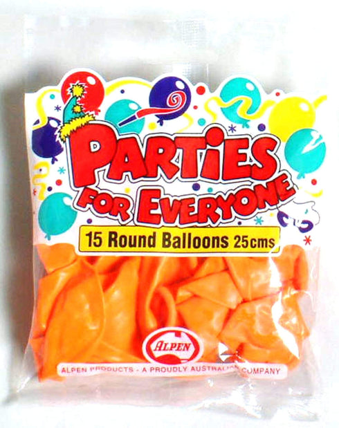 AussieSuperStore Party Essentials Balloons Alpen 25cm Orange Balloons Alpen 25cm Orange | Party Balloons & Decorations Supplies 9310720234458 203445