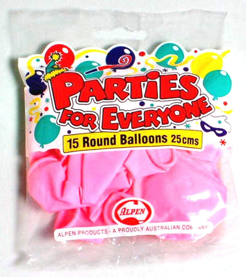 AussieSuperStore Party Essentials Balloons Alpen 25cm Pink Balloons Alpen 25cm Pink | Party Balloons & Decorations Supplies 9310720234489 203448