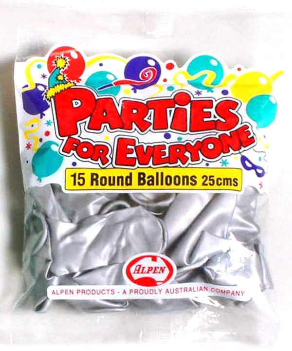 AussieSuperStore Party Essentials Balloons Alpen 25cm Silver Balloons Alpen 25cm Silver | Party Balloons & Decorations Supplies | SuperCraftOnline 9310720234533 203453