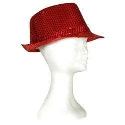 AussieSuperStore Party Essentials Fedora with Sequins Red Fedora with Sequins Red | Party Costumes 9331468034490 PAH128