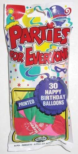 AussieSuperStore Party Essentials Happy Birthday Balloons Alpen 25cm Happy Birthday Balloons 25cm | Party Balloons & Decorations Supplies 9310720234014 203401