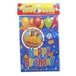 AussieSuperStore Party Essentials Happy Birthday Foil loot bags (in 2 colours) Happy Birthday Foil loot bags | Gift Bags