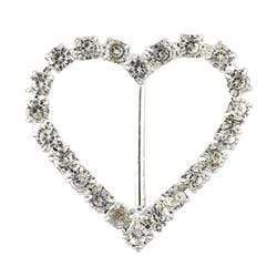 AussieSuperStore Party Essentials Heart 33x33mm Diamante Buckle (in 2 styles) Diamante Buckle | Jewellery Making Wedding Accessories | Embellishment 9323823102289 WED016