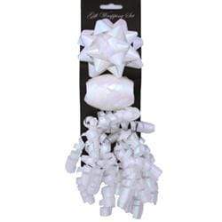 AussieSuperStore Party Essentials Iridescent White Poly Gift Wrap Bow Set (in 8 colours) Poly Bow Gift Wrap Set Matt (in 8 colours) | Gift Wrapping Bow 9331468038085 VCPOLY03