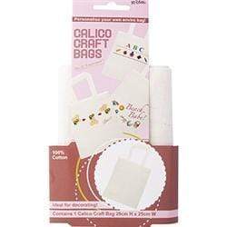 AussieSuperStore Party Essentials Medium 29cm x 25cm Calico Craft Bag (in 4 sizes) Calico Craft Bag (in 4 sizes) | Plain Calico Bags 9323823147273 CALBG002